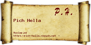 Pich Hella névjegykártya
